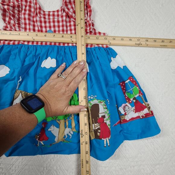 Eleanor Rose girls Little Red Riding hood top red gingham Size 6-7 Kidcore - Picture 3 of 6